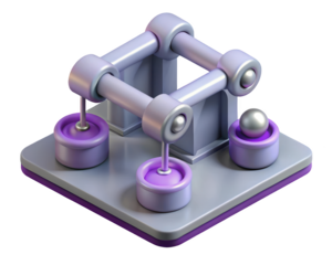 Abstract isometric structure in pastel colors creative 3d art composition decorative object 3d illustration isolated on transparent background