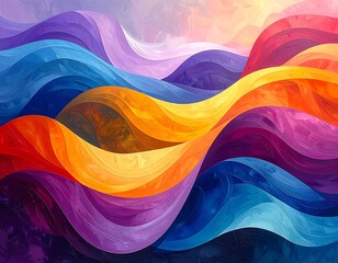 Abstract wavy colorful design