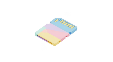 Pastel Sd Card 3d Render