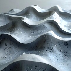 Abstract wavy surface with water droplets