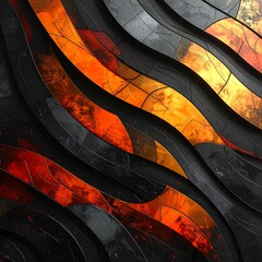 Abstract wavy metallic surface