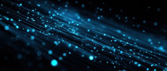 Fototapeta premium Abstract digital art with glowing lines and particles