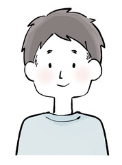 Tシャツを着た男性・上半身