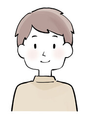 ハイネックを着た男性・上半身