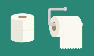 Toilet paper roll and holder vector illustration