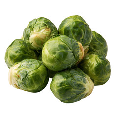 Fototapeta premium Group of Fresh Green Brussels Sprouts Isolated on Black Background vegetables healthy, Isolated On White, Png Transparent, Cut Out