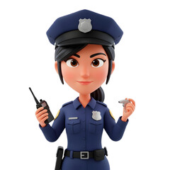 Police Officer 3D png on transparent background