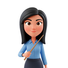 Teacher  Female 3D png on transparent background