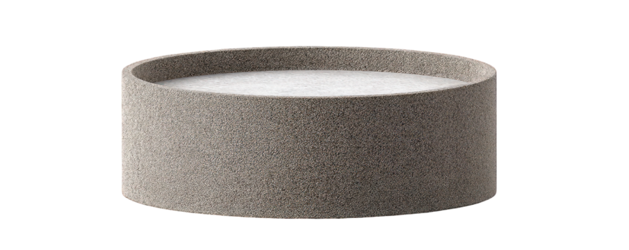 Gray Speckled Cylinder on Black Background