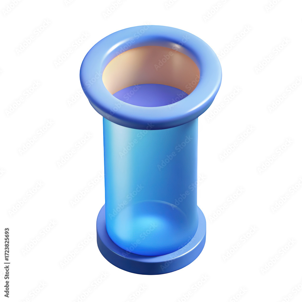Wall mural blue empty capsule container futuristic style object abstract design product display 3d illustration