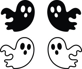 Halloween vector illustration featuring spooky ghosts for holiday designs