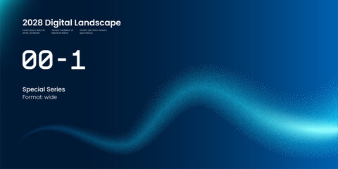 Abstract Tech Dots Digital Technology Blue Vector Shape Background. Artificial Intelligence Big Data Code Wavy Line Spray Flow Concept. Neon Future Science Wave Fiber Connect Backdrop Illustration
