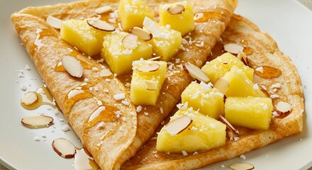 Crepes with Pineapple and Almonds