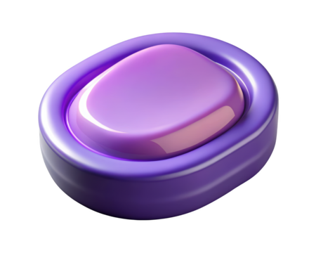 Glossy purple abstract form minimalist design circular shape geometric object modern style aesthetic rendering 3d illustration isolated on transparent background - Powered by Adobe