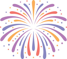 Colorful Fireworks Explosion Vector Illustration