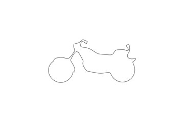Motorcycle Outline Side View for Automotive and UI/UX Design - Isolated 64x64 Vector Icon