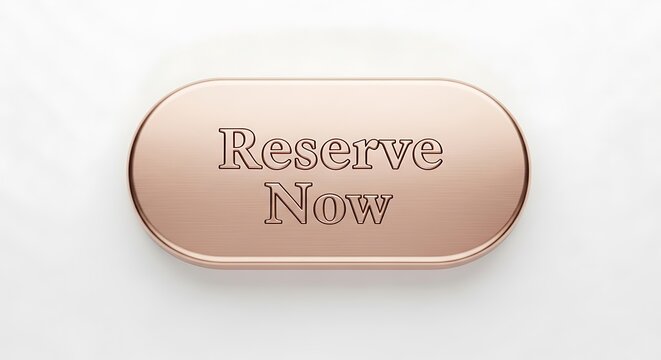Reserve Now Button in Rose Gold | Call to Action for Online Booking, Hotel Reservations and Event Ticketing