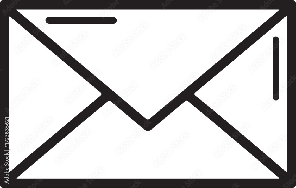 Poster simple outline icon of a closed envelope representing communication and mail delivery