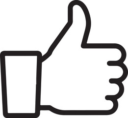 Simple outline thumbs up icon symbol for approval and agreement