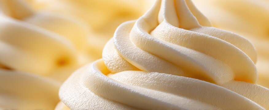 The Soft Serve Ice Cream Swirl Close Up Showing Creamy Vanilla Texture and Indulgence