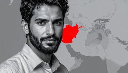 Close-up man, highlighted Afghanistan