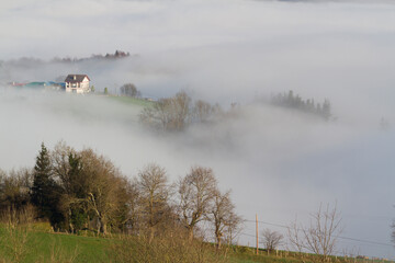Fog in Lazkaomendi, Lazkao, Goierri, Gipuzkoa, Spain