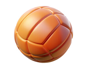 Stylized orange volleyball ball rendering precise details textured surface sport equipment 3d illustration isolated on transparent background