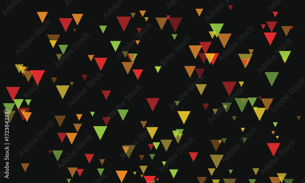 Poster abstract background featuring overlapping triangles in autumn colors on dark backdrop enhancing visu