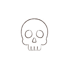 line vector illustration of a skull. hand drawn halloween skull. spooky skull.