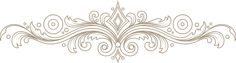 Ornate flourish vector, decorative divider design, vintage embellishment, symmetrical scroll pattern, formal invitation element, elegant motif, classic graphic ornament
