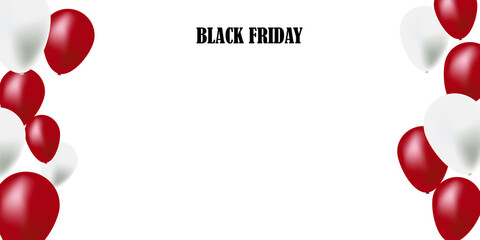 Celebrate Black Friday with vibrant red balloons, adding a festive touch to the shopping excitement!