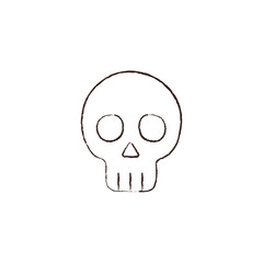line vector illustration of a skull. hand drawn halloween skull. spooky skull.