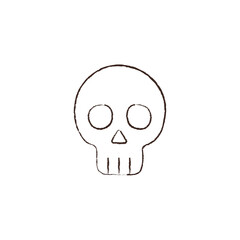 line vector illustration of a skull. hand drawn halloween skull. spooky skull.
