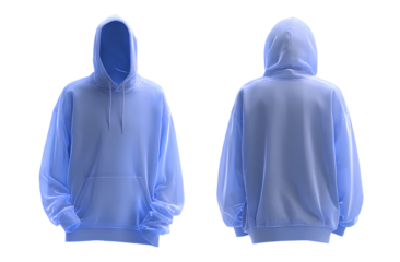 cute blue hoodie, no background, transparent with a white background, in png format