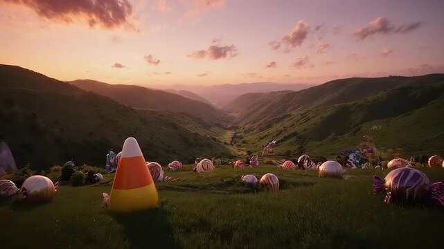 Candy landscape sunset