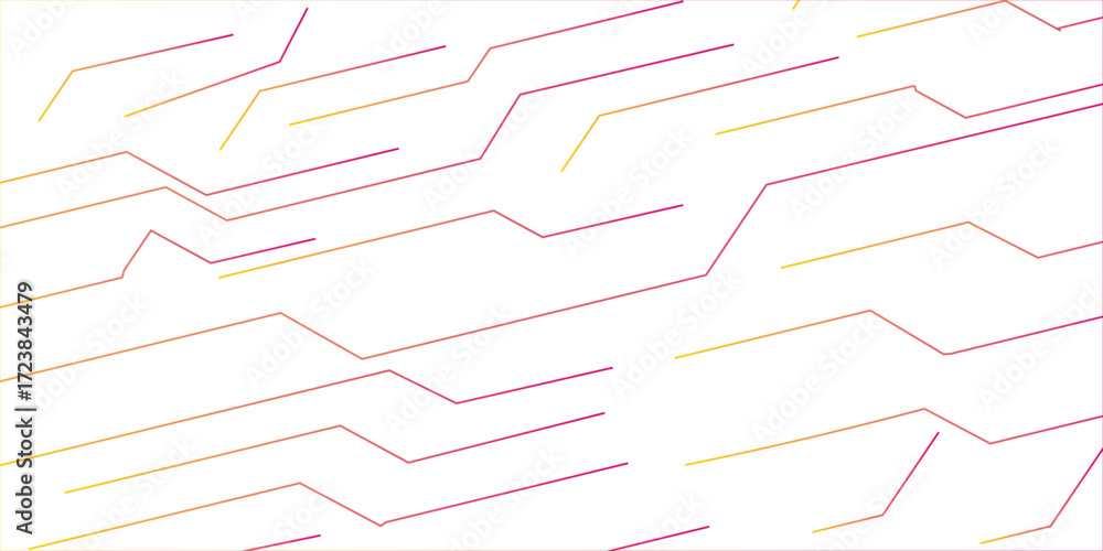 Poster abstract clean background featuring diagonal pink circuit-like lines. futuristic digital network or 
