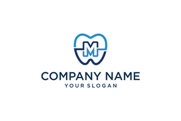 dental icon with letter M logo vector