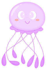 Obraz premium Cute Pastel Jellyfish Cartoon