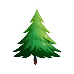 Whimsical Green Tree Illustration Bringing Festive Cheer and Freshness