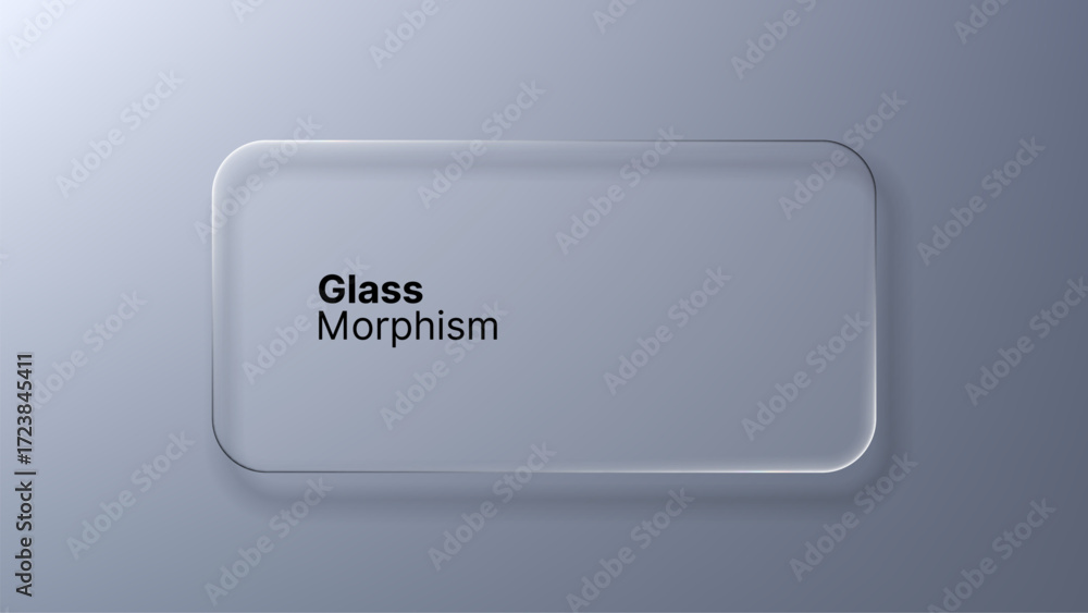 Poster glass morphism banner for web design. modern ui abstract element with blur effect. liquid glass styl