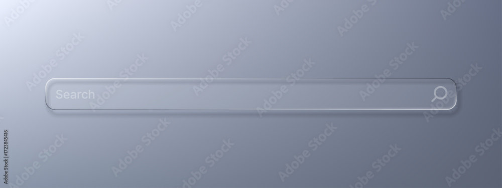 Poster empty search bar with glass morphism effect. modern ui element for web design. minimalist interface 
