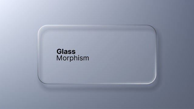 Glass morphism banner for web design. Modern UI abstract element with blur effect. Liquid glass style gradient background.