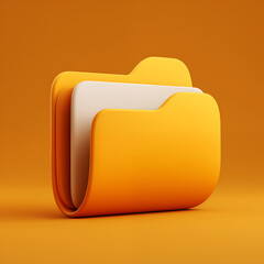 File folder icon in orange gradient colors on matching background, digital storage and document organization concept