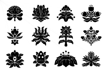 Indian motif flower symbol fl...