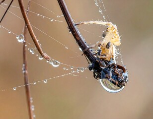Dewdrop on spiderweb