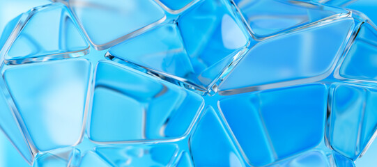 3D crystal glass texture with blue light