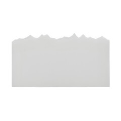 Blank piece of white torn paper with a rough edge isolated on a light gray background, ideal for notes and design elements