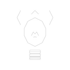Light Bulb Outline Vector – Editable Idea Symbol Illustration