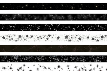 Black Christmas Washi Tape with Glitter Stars – Holiday PNG