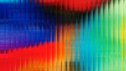 Abstract artwork featuring vibrant, vertical lines of blended colors, creating a textured, artistic composition.